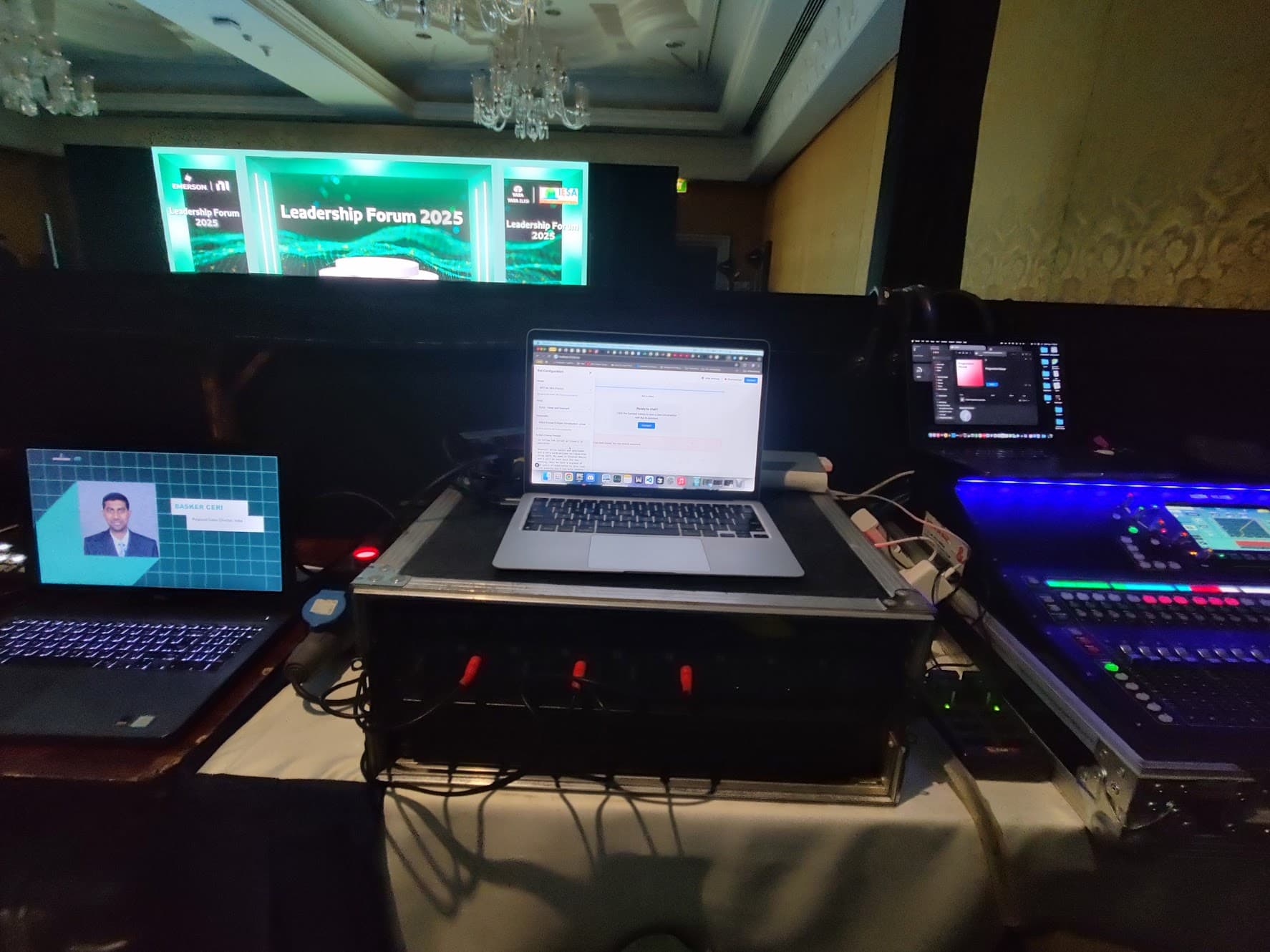 Backstage console and audio routing